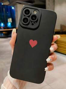 Heart Pattern Anti-Drop Black Soft Phone Case Compatible With IPhone 16/15 XR/7/8, IPhone 15 Pro Max/12 Pro Max/13 Pro Max/14 Pro Max, 13 14 11 12P 14P 11P 12P X XS XR 7 8P 7 8, Galaxy S24, A03s, A03 Core, A04, A12, A13, A14, A21s, A22, A23, A24, A32, A33, A34, A51, A52, A53, A54, A71, A72, A73, S20 FE, S21, S22, Redmi 9, Redmi 9A - Multicolor - View 4
