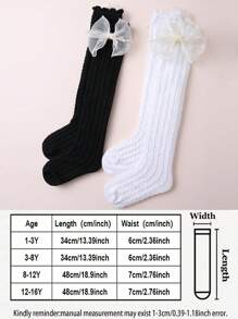 4 pary dziecięcych czarno-białych skarpetek do kolan/za kolano, odpowiednie na święta i do codziennego noszenia
