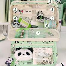 1pc Large Capacity Nine-Layer Pencil Case, Student Stationery Pencil Case, Stationery Storage Bag, School Supplies, Back To School Gift, (The Pattern On The Pen Bag Is Random, Only The Pen Bag Is Sold, Stationery Stickers Are Not Included)