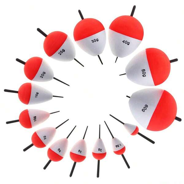 3 piezas Flotadores de pesca de larga distancia con gran barriga, de espuma EVA dura y flotabilidad alta en rojo y blanco