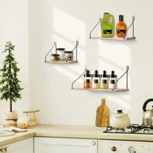 Floating Wall Shelves Rustic Wall Mounted Hanging Shelf Farmhouse Wall Bookshelf For Bathroom Kitchen Dining Living Room Wood Me