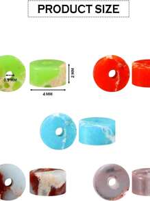 100 piezas de cuentas de piedra rondelle de estilo mixto natural, cuentas espaciadoras de piedra sueltas, cuentas de piedra coloridas para manualidades, para hacer pulseras de dije, collares y suministros de joyería