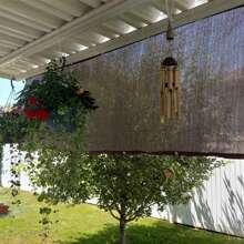 遮阳布 80% 遮光带扣眼，凉亭遮阳罩，网状防水布，适用于露台、户外、花园、后院、摩卡、户外和花园、家居用品 - 摩卡棕 - 查看 8