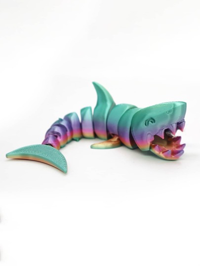 تمثال قرش مفصلي مطبوع ثلاثي الأبعاد، ديكور بحري بلاستيكي مناسب للمنزل والمكتب والحفلات، رائع لعيد الحب، لا يحتاج طاقة، مناسب لديكور غرفة المعيشة والنوم