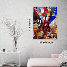 Framed West College Dropout Album Collage Canvas Art Poster, Modern Wall Decor For Bedroom & Living Room, Vibrant Music-Themed Canvas Print  High Quality Canvas