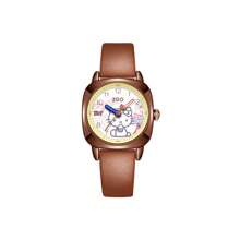 Sanrio Reloj casual de cuarzo de esfera redonda con puntero para mujer, estilo retro romano y diseño lindo de Hello Kitty, Kuromi, Cinnamoroll y Melod de Sanrio, con correa de piel de poliuretano, regalo de Navidad, cumpleaños para mamá, mujeres y niñas