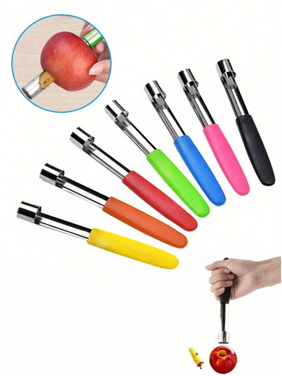 1Pc Apple Corer Stainless Steel Pear Fruit Vegetable Tools Core Seed Remover Cutter Seeder Slicer Knife Kitchen Gadgets Tools - Multicolor - View 1