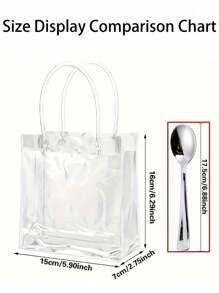 2/4/6/8/10/12 件礼品袋 小型 PVC 袋 迷你透明礼品袋 带手柄，塑料礼品袋 带手柄 透明手提袋 透明派对礼品袋 可重复使用透明塑料袋 带手柄，礼品袋，万圣节、圣诞节、婚礼、婴儿洗礼、生日派对用品