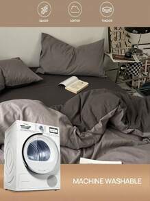 3 件套灰色拼布柔软舒适床上用品 - 深灰色 - 查看 3