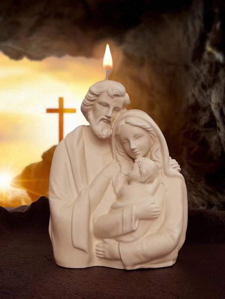 1 件小雕像硅胶蜡烛模具