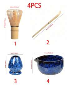 1pc/3pcs/4pcs Ceramic Matcha Set, Matcha Bowl, Matcha Whisk, Matcha Cup, Stirrer, Tea Scoop, Tea Bowl Set, Matcha Making, Dessert Pastry Making, Tea Drink Making Tools Set, Japanese Gift Box Tea Set, Song Dynasty Matcha Whisk Tool Set Back To School - Multicolor - View 16