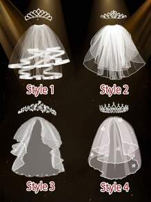 Banner personalizado de foto de novia, velo gracioso de despedida de soltera, ducha nupcial, novia por casarse, banner con cabeza personalizada, broma del Día de los Inocentes Novio, boda de mascota (4 tipos de velo) - Multicolor - Ver 4