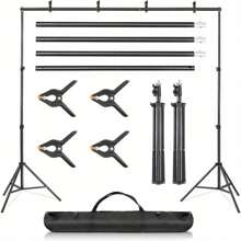 Youyijia Adjustable Backdrop Stand Kit  Photography And Video Studio 2 * 3m 6.5 * 9.8ft Photo Background Support System With Carrying Bag And 4 Clamps - 6.5 * 9.8ft - View 1