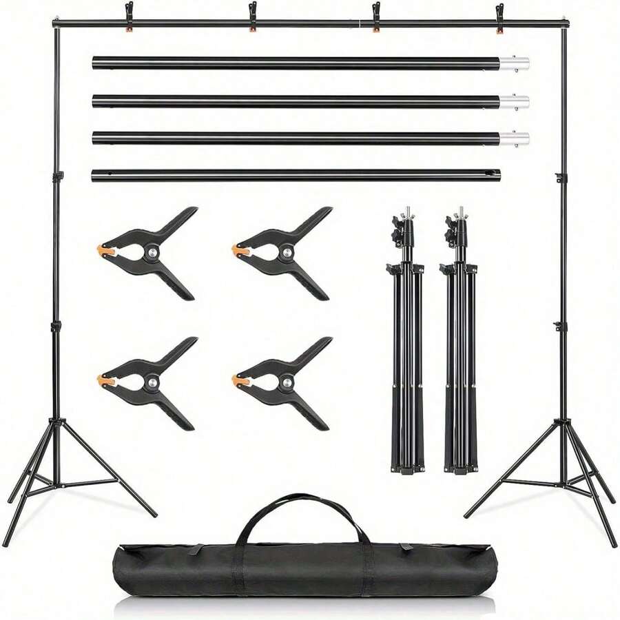 Youyijia Adjustable Backdrop Stand Kit Photography And Video Studio 2 * 3m 6.5 * 9.8ft Photo Background Support System With Carrying Bag And 4 Clamps - 6.5 * 9.8ft - View 1