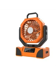 便携式露营风扇，带照明，可为手机充电，带遥控器，帐篷风扇，带 20,000 Ah 电池，双风扇叶片，270° 摆动，旋转挂钩，非常适合露营， - 彩色 - 查看 4