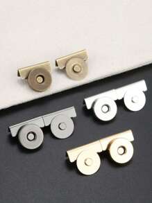 3/4/6pcs Canvas Bag Wallet Edge Magnetic Alloy Snap Closure, No-Sew Magnetic Buckle, Vintage Bag Metal Clasp Turn Locks Twist Button, For Shoulder Bags & Clothes, Diy Crafts Accessory, For Diy Handbag, Leather Craft Bag Purse, Hardware Elegant Golden Bag Accessories, Handmade Bag Accessories - Multicolor - View 7