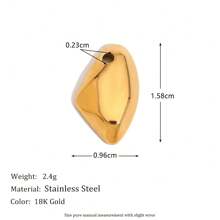 1pc Fashionable Geometric Jewelry Accessory, 18K Gold Plated Stainless Steel Water Drop Rose Cube Pendant, For Women