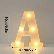 1pc LED Strip Light Marquee Sign - White Illuminated Letter Decoration For Home, Wedding, Birthday And Party - Waterproof Bulbs, 6.3" Height, PVC Material, Battery Powered Box, Ideal For Bar Or Desktop Decor