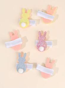 6 chiếc kẹp tóc nhiều màu sắc lấp lánh, thích hợp cho bé gái, kẹp tóc trang trí hình thỏ Phục Sinh, phụ kiện kẹp tóc cá sấu thời trang, quà tặng dự tiệc cho bé gái. - kẹp tóc - Xem 10