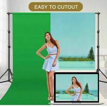 2x3M Professional Photography Backdrop - Wrinkle-Resistant Studio Background Cloth, Portable & Foldable For Live Streaming, Portrait Photography, Video Shooting & Product Display - Green - View 3