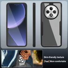 Hadaasi 1 ốp lưng bảo vệ toàn thân 2 trong 1 kèm miếng dán màn hình phía trước, viền mềm TPU trong suốt + mặt lưng cứng PC, chống rơi 360 độ, tương thích với OPPO Reno12 FS/A3X và 17Pro/17ProMax/Air/17/16/15/14/13/12/11 Pro Max/Plus/SE2/SE3/7/8, Galaxy S26Ultra/S26Plus/S26/M36/S25FE/S25Ultra/S25Plus/S25/S24Ultra/S24Plus, Honor 400/400Pro/400Lite, OPPO Reno14 Pro/Reno14 F, Infinix Hot 60 Pro/Hot 60 Pro+, Redmi 15C - màu đen - Xem 4