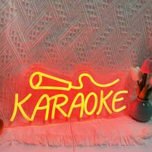 Fomzze Karaoke Neon Lights, Music Neon Lights, Wall Decorations, Suitable For Wall Art Decoration In Music Bars, Pubs, Clubs, Karaoke Venues, Illuminating Your Space, Red, 5V USB Power Supply
