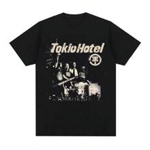 Áo thun nam tay ngắn phong cách Punk Gothic cổ điển của ban nhạc Rock Đức Tokio Hotel I Love Tom Kaulitz Áo thun nam Cotton nguyên chất - 10 - Xem 1