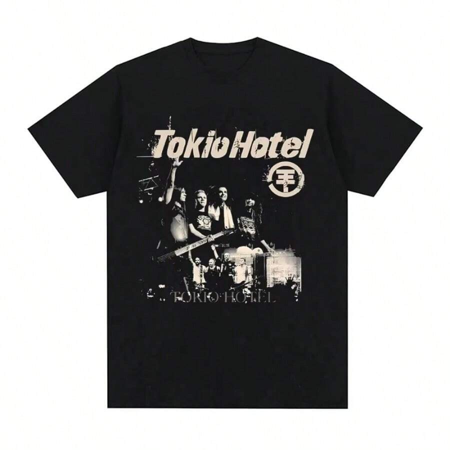 Áo thun nam tay ngắn phong cách Punk Gothic cổ điển của ban nhạc Rock Đức Tokio Hotel I Love Tom Kaulitz Áo thun nam Cotton nguyên chất - 10 - Xem 1