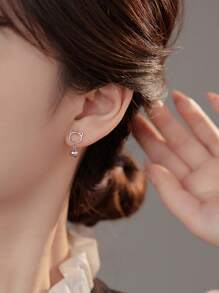 GAGAFEEL 1 件 925 纯银猫铃铛耳环，时尚可爱小耳环，简约耳环配饰，斋月礼物，珠宝礼物 - 銀色 - 查看 5