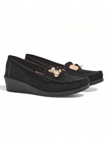 Royalfashion Dames Mocassins Op Een Lage Wedge Mollan