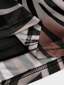 Sexy elegantes Maxikleid mit tief ausgeschnittenem Ausschnitt, slim fit, mit Zebra-Muster, feminin elegant, geeignet für Urlaub & Alltag