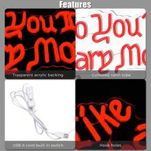 Heliwey Do You Like Scary Movies Neon Sign For Movie Night Party Decor Horror Movies Room Neon Sign Gothic Font Halloween Decoration - 白紅光 - 查看 4