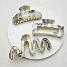 1/3 件女士水彩印花发夹，优雅爪夹，爪夹 - 彩色 - 查看 8