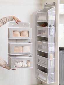 新款多功能门上储物收纳袋，1/3/5 层悬挂式衣柜收纳袋，带透明窗口，节省空间的家用储物盒，适用于食品储藏室、学校、浴室、卧室、厨房、宿舍、房车
