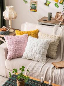 2 piezas Fundas de almohada de peluche de felpa sintética con trébol, sin relleno, para cojines de sofá del Día de San Patricio, aptas para exteriores y sala de estar