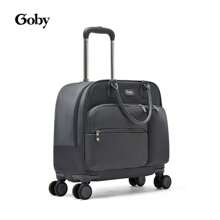 Goby London 18 英寸时尚拉杆包大容量多功能商务旅行行李包男女通用防水尼龙带轮航空机舱尺寸登机行李包带拉杆和轮子适用于旅行商务度假和学校 - 淺灰色 - 查看 3