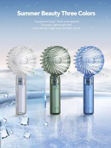 USB Desktop Portable Mini Handheld Fan - Quiet, Powerful Mini Fan, Rechargeable Battery, Transparent And Visible Design Portable Fan,USB Powered Air Cooler Fan, Including Base Plate - Perfect For Outdoor, Home Use And Gift, Picnic Travel, Summer Essential, Beach Vacation Essential Back To School Supplies - Multicolor - View 4