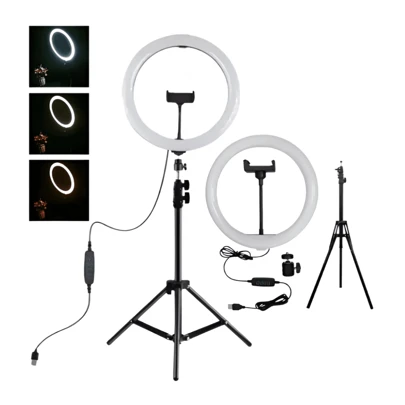 Aro de Luz 12 Pulgadas con Luz Led Blanca + Tripie