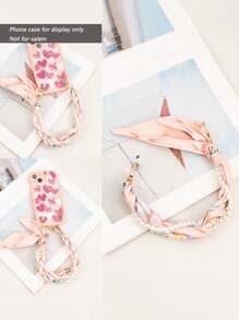 1pc Short Beaded Lanyard, Creative Pearl Woven Phone Strap With Double Buckle, Anti-Lost Phone Hanging Cord - Multicolor - View 3