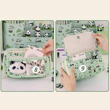 1pc Large Capacity Nine-Layer Pencil Case, Student Stationery Pencil Case, Stationery Storage Bag, School Supplies, Back To School Gift, (The Pattern On The Pen Bag Is Random, Only The Pen Bag Is Sold, Stationery Stickers Are Not Included)