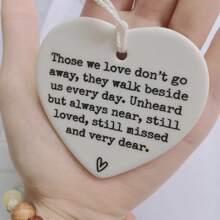1pc Heart-Shaped Ceramic Tile Gift Set, Inspirational Positive Gifts For Women, Friends, Classmates, Colleagues, Family - "It's Not What We Have In Life But Who We Have In Our Life That Matters" - White - View 7