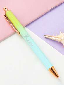 Stylo à bouton-poussoir personnalisé avec finition métallique scintillante, stylo à bille publicitaire en métal personnalisé à bouton-poussoir, stylo à bille publicitaire créatif à finition métallique scintillante, cadeau de retour à l'école, cadeau pour les enseignants/amis