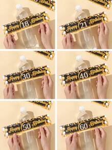 10 件黑金生日瓶贴纸，18 岁、21 岁、30 岁、40 岁、50 岁、60 岁生日快乐包装贴纸，18 岁生日派对装饰，21 岁生日装饰，家居装饰、房间装饰、桌面装饰、派对装饰、瓶包装礼品贴纸、30 岁生日礼物、派对回礼、40 岁生日标签贴纸、礼品包装用品、生日包装标签 - 黑金生日瓶貼 - 查看 2