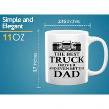 Truck Driver Dad - Job Appreciation Trucker Motorist Trucking Worker Driver Men Dad Father11oz Ceramic Coffee Mug - Valentine's Day, Birthday,Woman's Day Gift, Easter Day Gift Idea For Dad Mom Friends Girlfriend Boyfriend - 預設 - 查看 6