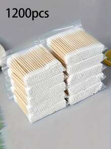 1200/600pcs High-Quality Double-Headed Cleaning Swabs, Premium Beauty Tools, Multipurpose Beauty And Cleaning Swabs For Salons, Cosmetics, Household, Ear And Nose Cleaning, Make-Up And Personal Care