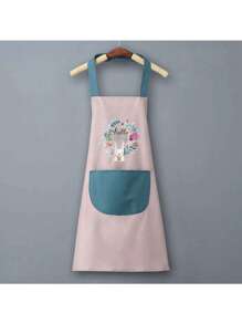 1pc Waterproof Apron Thickened Household Kitchen Fashionable Minimalist Cooking Workwear (Some Details May Be Random) - Multicolor - View 18