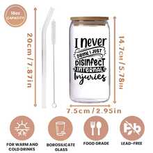 1 件 16 盎司玻璃杯套装，带吸管和清洁刷，送给朋友的有趣礼物，生日，友谊，最好的朋友，幽默礼物，玻璃器皿礼物，可乐杯，咖啡杯，奶茶杯，高硼硅玻璃 - 彩色 - 查看 4