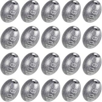 蛋形钓鱼铅坠橄榄形铅坠重量铸造用于钓鱼底钓渔具钓鱼铅坠重量适用于淡水咸水