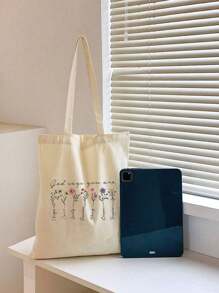 基督教手提包，复古圣经经文印花手提包，基督教礼物，大容量时尚单肩包，适合户外野餐、聚会、旅行、购物 - 米色 - 查看 2