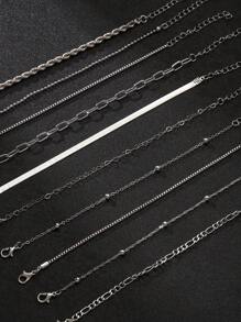 10-5 件/套波西米亚风格金属手链适合女士，心形吊坠和串珠链设计，可堆叠，非常适合情侣节日礼物，适合日常佩戴或约会 - 金色 - 查看 7